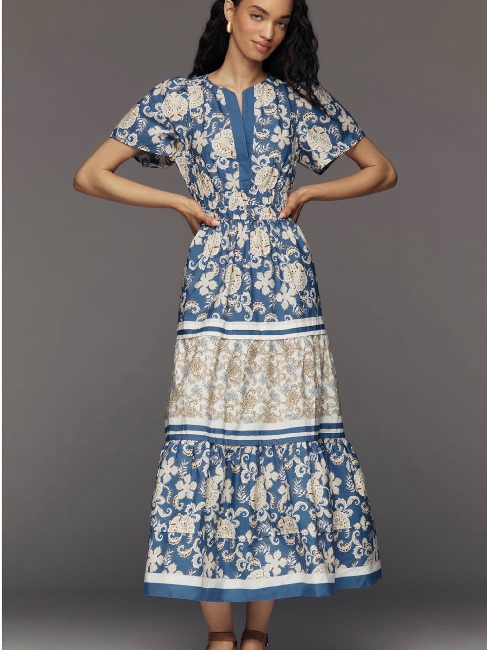 Anthropologie Somerset 100% Cotten Poplin Maxi Dress (New)